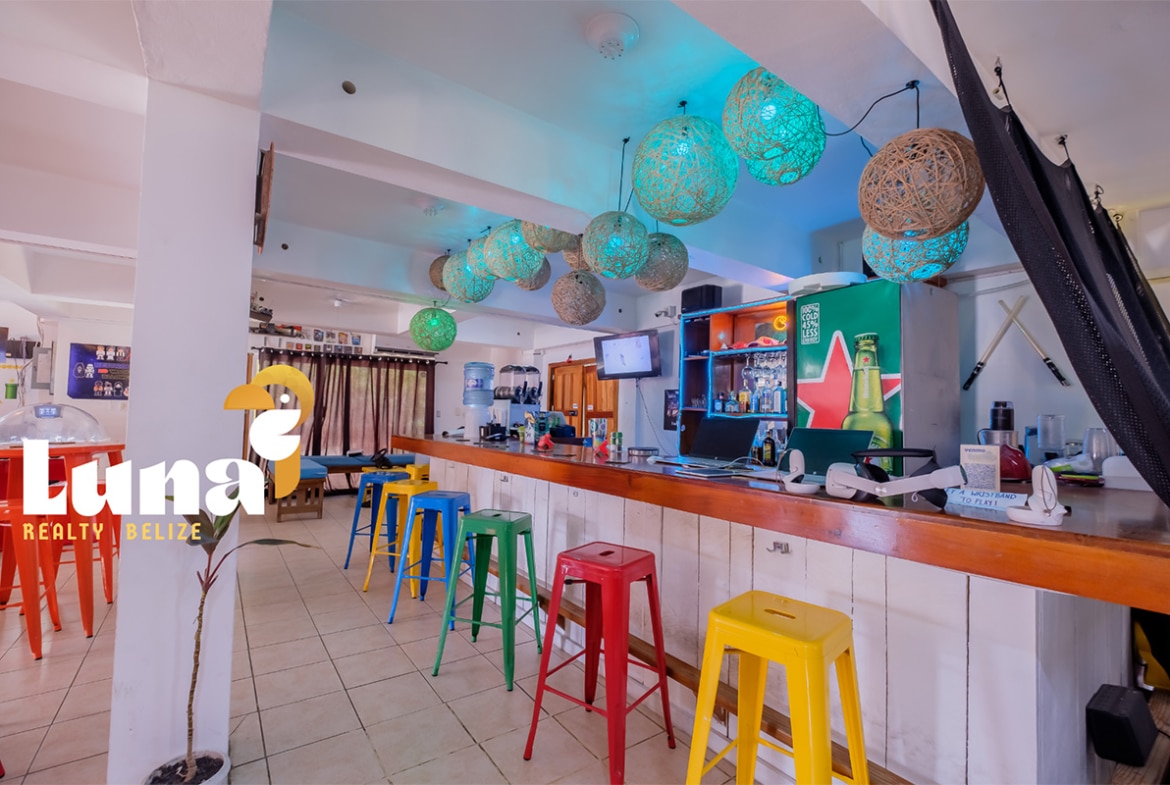 Family-Fun Arcade and Rooftop Lounge for Sale on Ambergris Caye, Belize